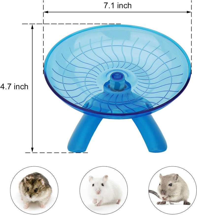 Reshiho Hamster Wheel Flying Saucer Silent Exercise Wheel Running Wheel for Hamsters, Gerbils, Mice and Other Small Pets, Silent Hamster Running Wheel(Blue) - Image 5